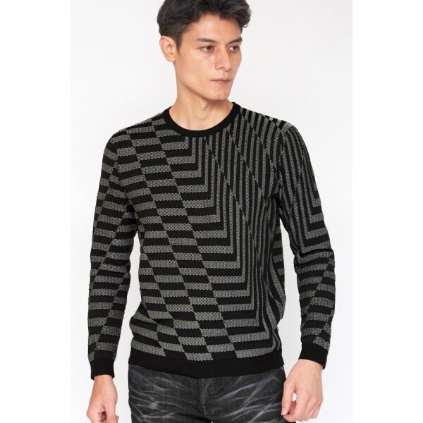 トルネードマート（TORNADO MART）/TORNADO MART∴バイアスリンクスクルーネックニット