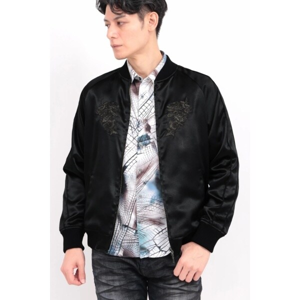 トルネードマート　スカジャン　ブラック　L Lサイズ トルネードマート TORNADO MART TORNADO MART∴ブラックサーフ