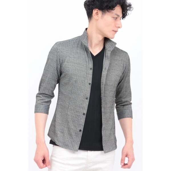 トルネードマート（TORNADO MART）/ZERO by TORNADO MART∴ランダムテレコ7分袖シャツ