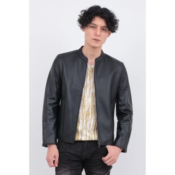 Tornado Martトルネードマート フェイクレザーシングルライダース М トルネードマート（TORNADO MART）/TORNADO MART∴ラムレザーシングル