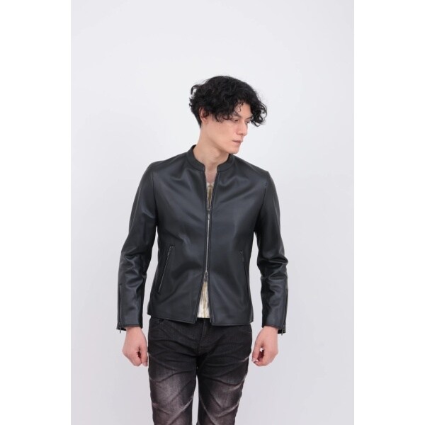 TORNADO MART トルネードマート ラムレザージャケット ブラック L TORNADO MART∴ラムレザーシングルライダース / TORNADO MART