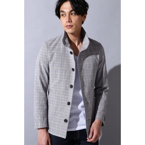 ハイストリート（HIGH STREET）/HIGH STREET∴グレンチェックスタンドカバーオール