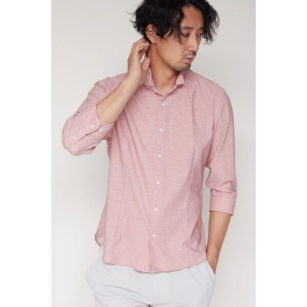 ハイストリート（HIGH STREET）/HIGH STREET∴HTシャンブレープリント7分袖シャツ_1
