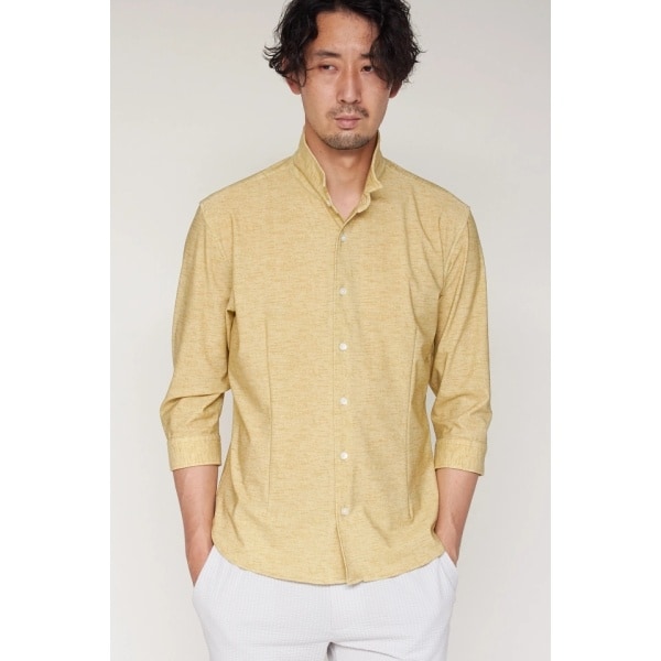 ハイストリート（HIGH STREET）/HIGH STREET∴HTシャンブレープリント7分袖シャツ