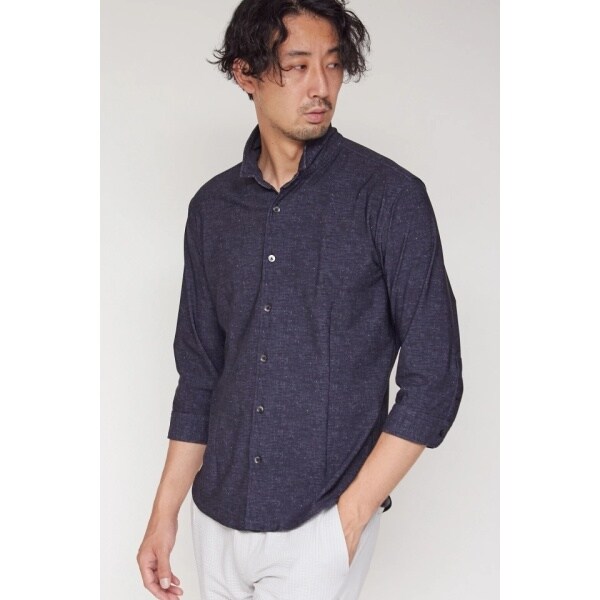ハイストリート（HIGH STREET）/HIGH STREET∴HTシャンブレープリント7分袖シャツ_10