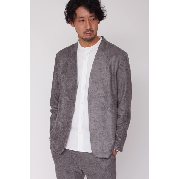 ハイストリート（HIGH STREET）/HIGH STREET∴スエードプリントノーカラージャケット 10,439円