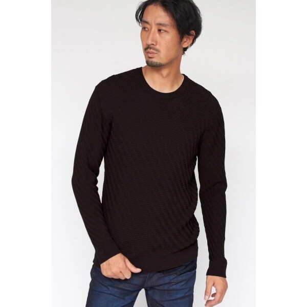 ハイストリート（HIGH STREET）/HIGH STREET∴へリンボンコンビクルーネックニットの通販は