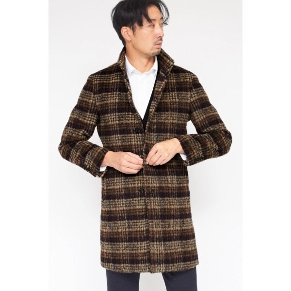 ハイストリート（HIGH STREET）/HIGH STREET∴BALLIシャギーチェックスタンドコート_3