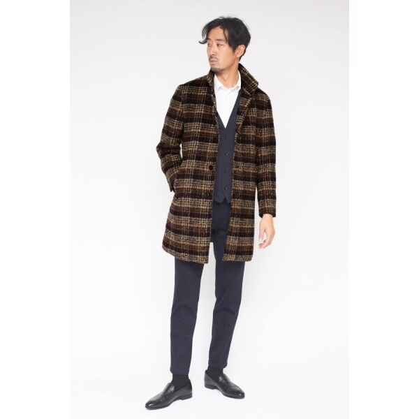ハイストリート（HIGH STREET）/HIGH STREET∴BALLIシャギーチェックスタンドコート_4