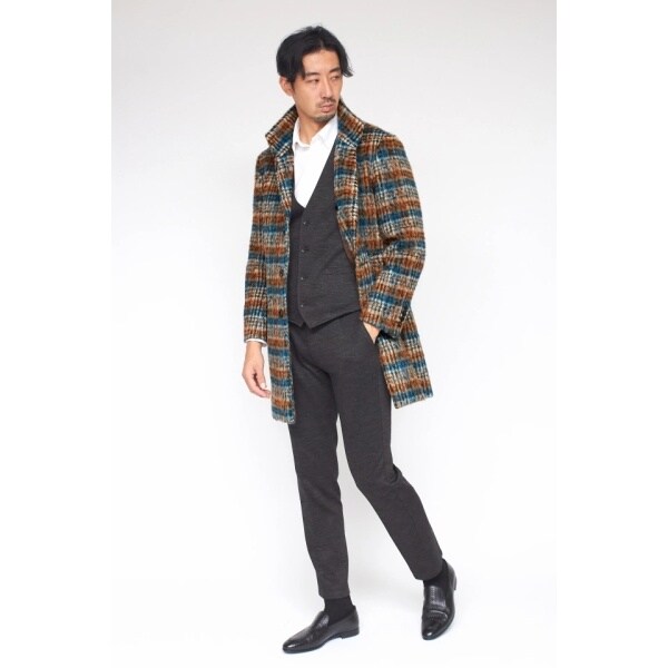 ハイストリート（HIGH STREET）/HIGH STREET∴BALLIシャギーチェックスタンドコート_6