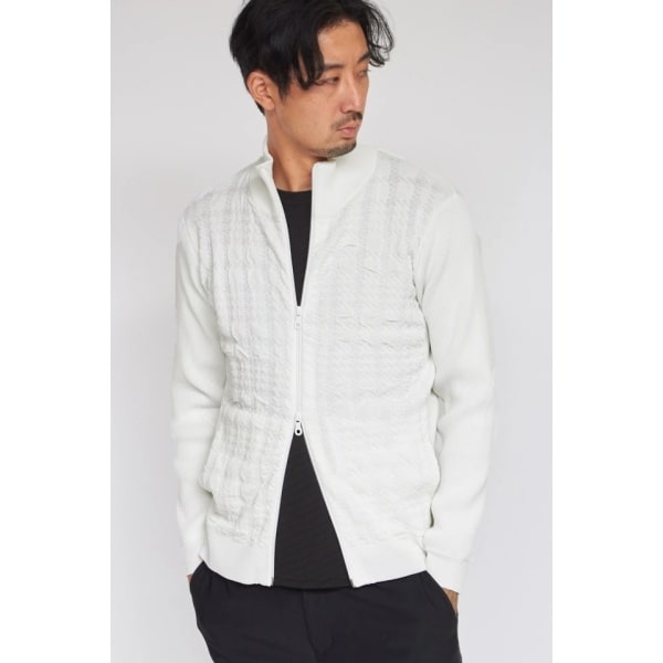 ハイストリート（HIGH STREET）/HIGH STREET∴フクレチェックスタンドZIPニット