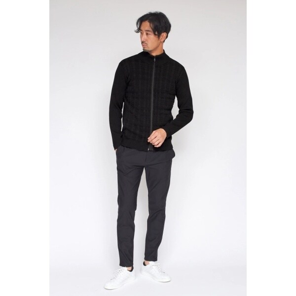 ハイストリート（HIGH STREET）/HIGH STREET∴フクレチェックスタンドZIPニット