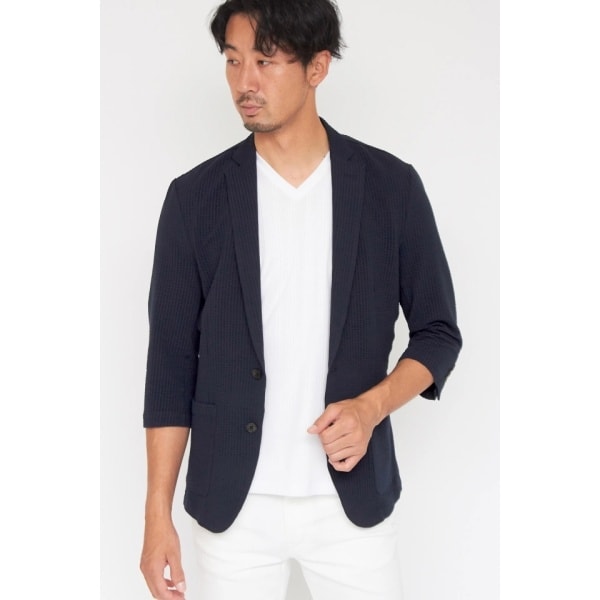 ハイストリート（HIGH STREET）/HIGH STREET∴COOL MAXサッカー7分袖ジャケット