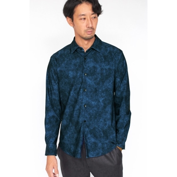 ハイストリート（HIGH STREET）/HIGH STREET∴ハイテンションムラデニムプリントシャツ