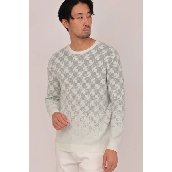 ハイストリート（HIGH STREET）/HIGH STREET∴グラデーションキカ柄モールクルーネックニットの通販は