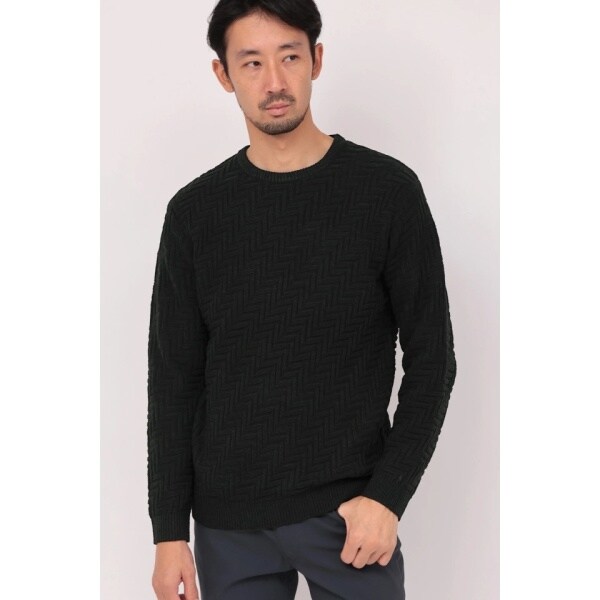 ハイストリート（HIGH STREET）/HIGH STREET∴バイアスリンクスモールクルーネックニット