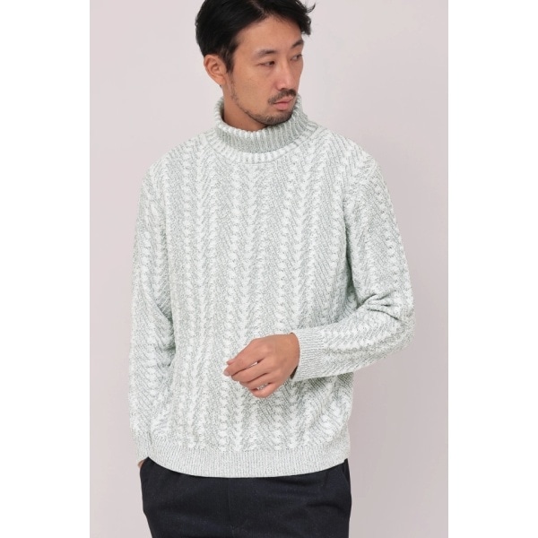 ハイストリート（HIGH STREET）/HIGH STREET∴ランダムへリンボンモールタートルネック