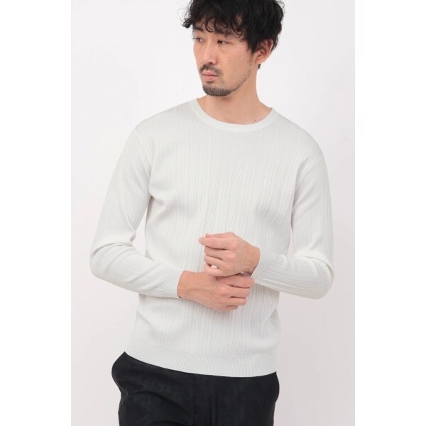 ハイストリート（HIGH STREET）/HIGH STREET∴ブライトランダム針抜き長袖クルーネックニット