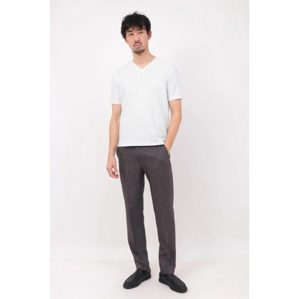 ハイストリート(HIGH STREET)/HIGH STREET∴RIPAトライアングルモノグラムVネック半袖カットソー ハイストリート(HIGH STREET)/HIGH STREET∴RIPAトライアングルモノグラムVネック半袖カットソー