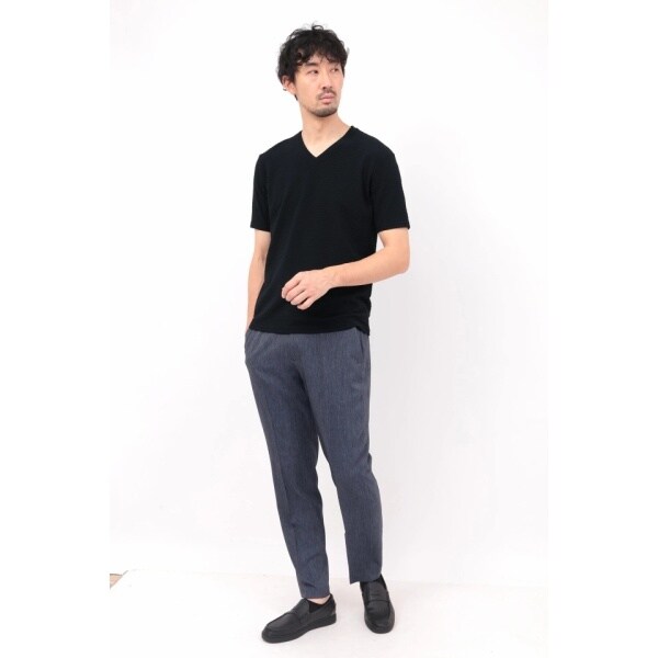 ハイストリート(HIGH STREET)/HIGH STREET∴RIPAトライアングルモノグラムVネック半袖カットソー ハイストリート(HIGH STREET)/HIGH STREET∴RIPAトライアングルモノグラムVネック半袖カットソー