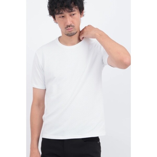 ハイストリート（HIGH STREET）/HIGH STREET∴RIPAトライアングルモノグラムクルーネック半袖カットソー