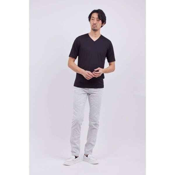 ハイストリート(HIGH STREET)/HIGH STREET∴リネアJQハンソデVネック ハイストリート(HIGH STREET)/HIGH STREET∴リネアJQハンソデVネック