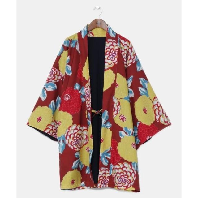 カヤ カヤ 【カヤ】花時 銘仙羽織 （レッド） カヤ カヤ 【カヤ】花時 銘仙羽織 （レッド） -靴＆ファッション