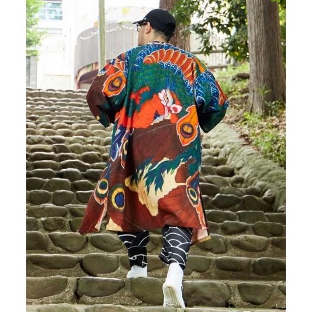 カヤ（kaya）/【カヤ】【ＵＶカット加工】倭の絵メンズ羽織