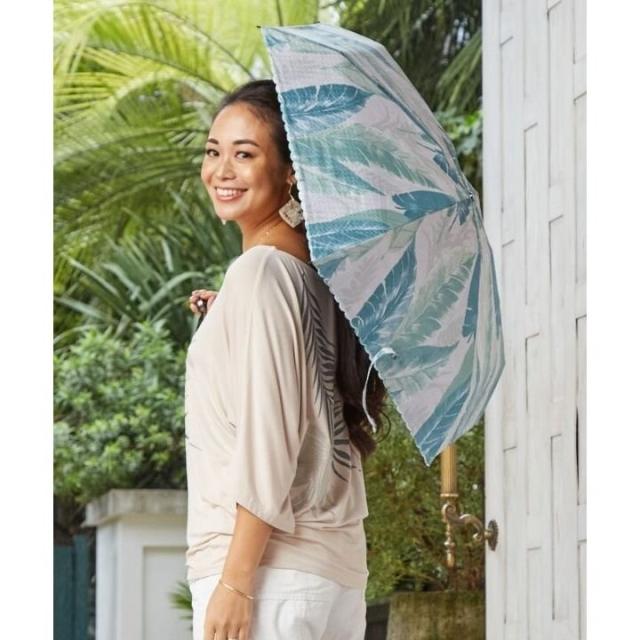 マウナロア（maunaloa）/【マウナロア】リーフ折りたたみ日傘【晴雨兼用】