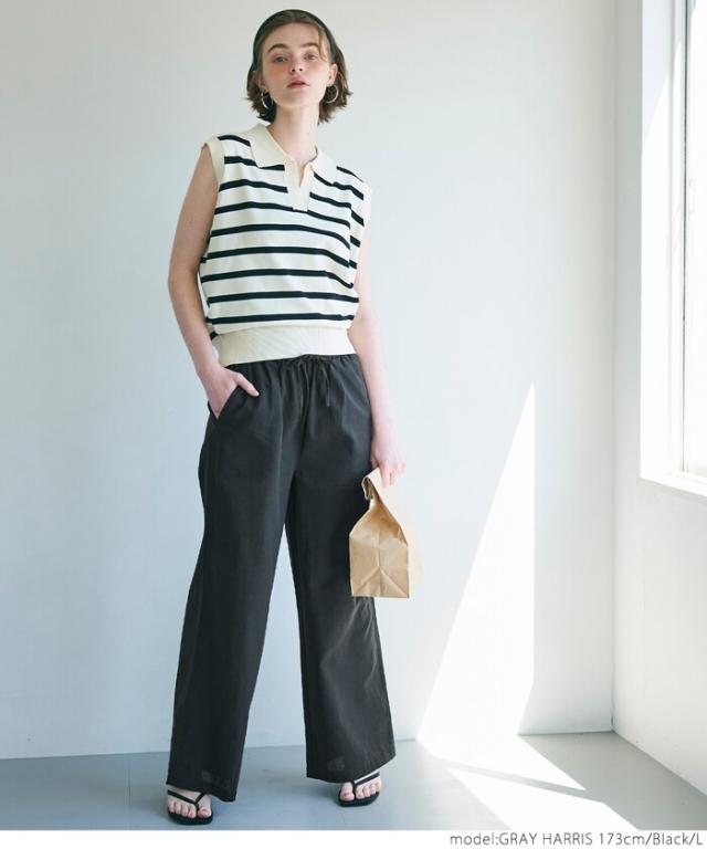 コカ(coca)/【WEB限定セール】麻風 コットン ワイド パンツ 全 コカ(coca)/【WEB限定セール】麻風 コットン ワイド パンツ 全