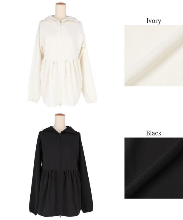 coca コカ UVカットギャザーパーカー アイボリー Lサイズ UVカットギャザーパーカー（Tシャツ/カットソー）｜coca（coca