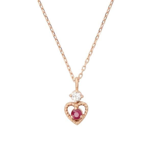 サマンサティアラ（samantha tiara）/K10 PG ハートネックレス≪7月