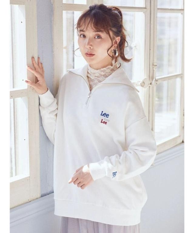 アースミュージック＆エコロジー（earth music&ecology）/Lee×e．m．a．e． ハーフジップ刺繍スウェットの通販は 5,095円