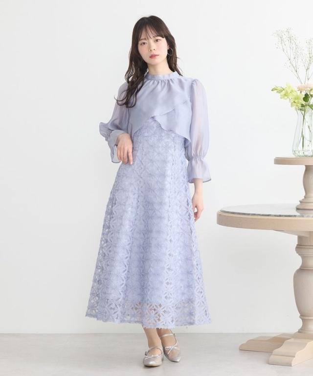 リュクス セットアップ 長袖 ミモレ丈 3色 秋冬 ドレス ワンピ