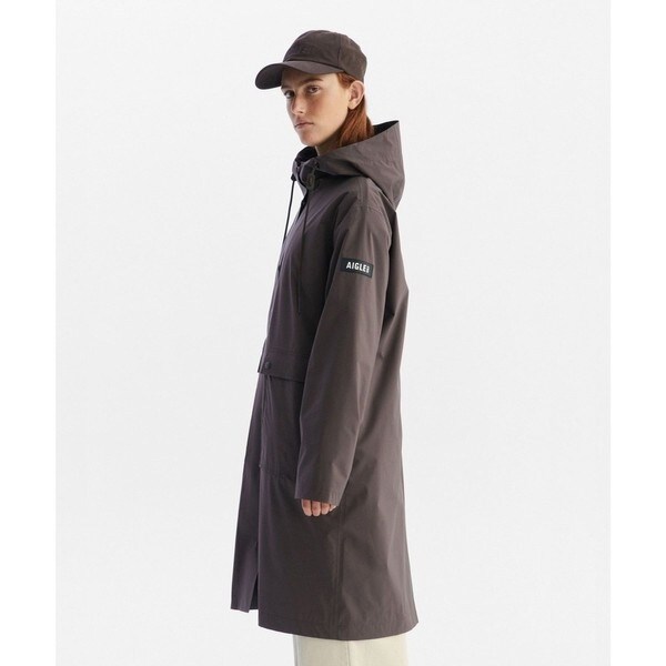 AIGLE XL コンパクト撥水レインコート エーグル（AIGLE）/透湿防水 撥水 マウンテンパーカー ロング丈