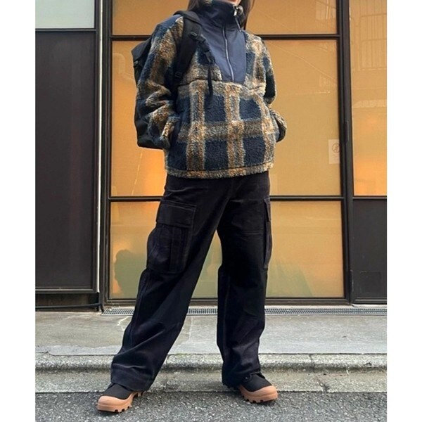 エーグル（AIGLE）/裾ドロストコード ハイネック ハーフジップ シェルパフリース / ボアブルゾンの通販は