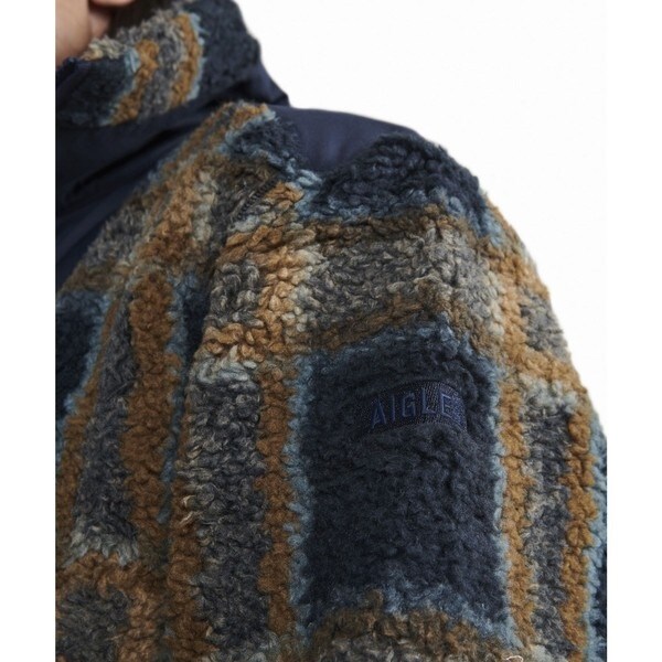 エーグル（AIGLE）/裾ドロストコード ハイネック ハーフジップ シェルパフリース / ボアブルゾンの通販は