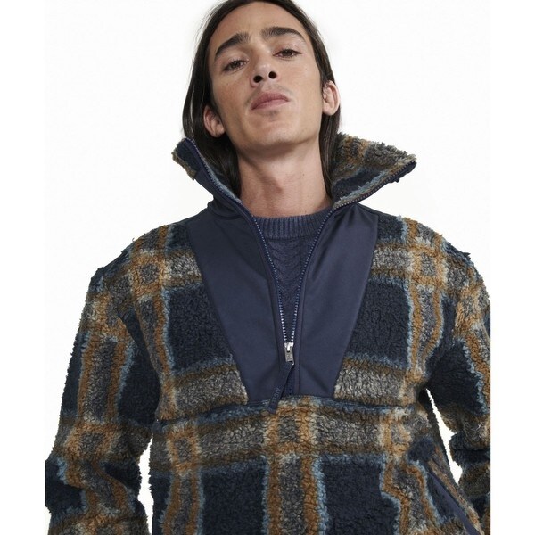 エーグル（AIGLE）/裾ドロストコード ハイネック ハーフジップ シェルパフリース / ボアブルゾンの通販は