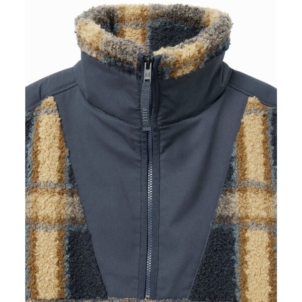 エーグル（AIGLE）/裾ドロストコード ハイネック ハーフジップ シェルパフリース / ボアブルゾンの通販は