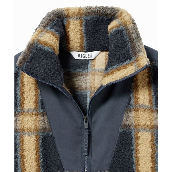 エーグル（AIGLE）/裾ドロストコード ハイネック ハーフジップ シェルパフリース / ボアブルゾンの通販は