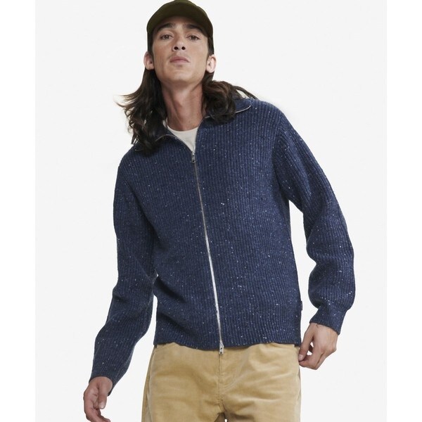 エーグル（AIGLE）/メランジ ウール ハイネックジップアップニットセーター / ダブルジップ ドライバーズニット