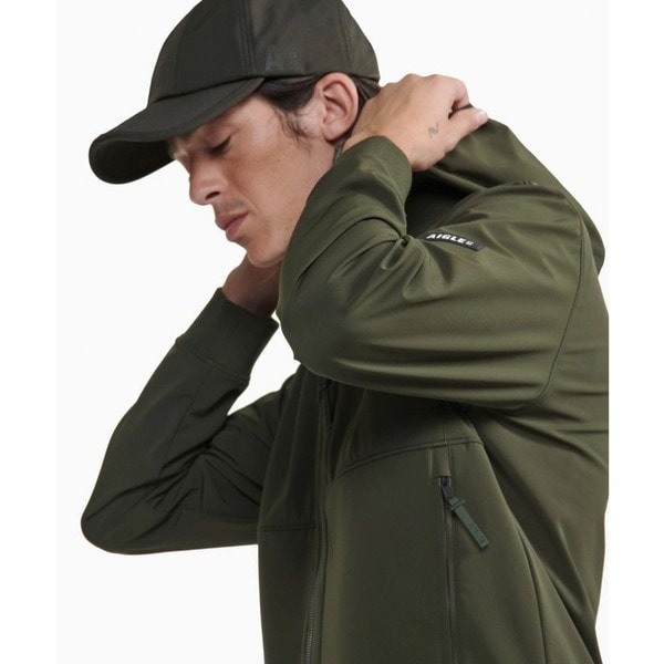エーグル（AIGLE）/撥水 ソフトシェル ストレッチ フリースジップアップパーカー