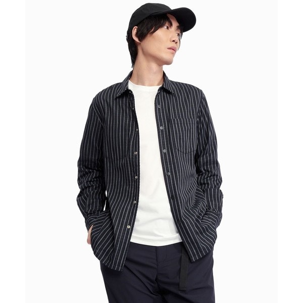 エーグル（AIGLE）/吸水速乾 リバーシブルシャツ / ストライプ ギンガムチェック