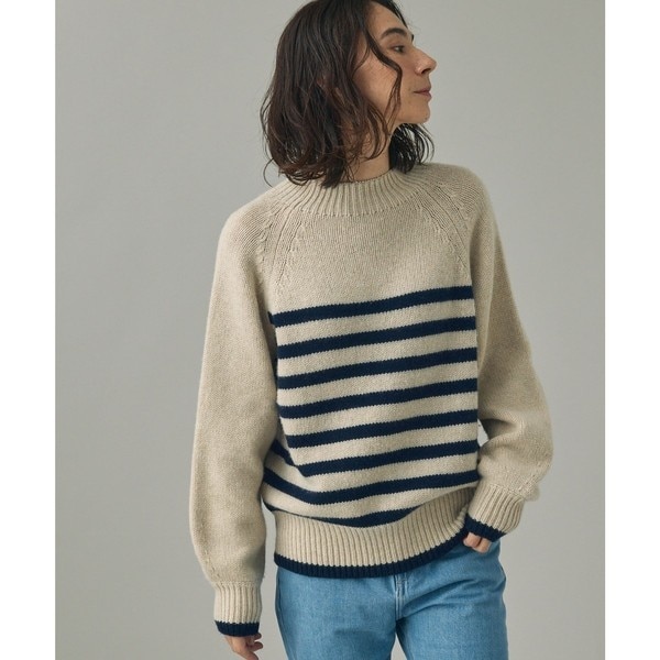 エーグル（AIGLE）/ウールブレンド ボーダーニットモックネックセーター