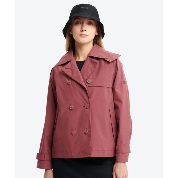 エーグル（AIGLE）/GORE TEX ゴアテックス 防風 防水 透湿 2レイヤー ショートトレンチコート / フード脱着_2