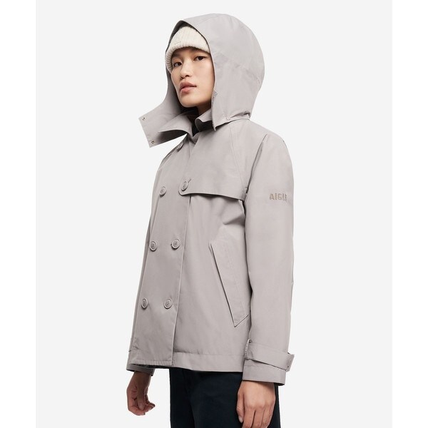 エーグル（AIGLE）/GORE TEX ゴアテックス 防風 防水 透湿 2レイヤー ショートトレンチコート / フード脱着_10