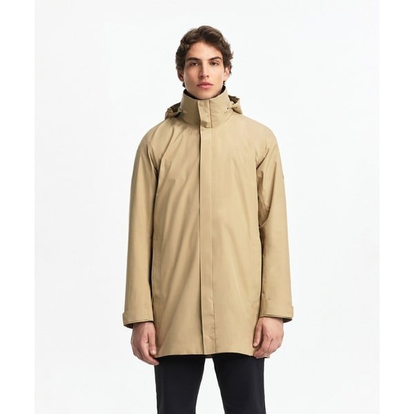 エーグル（AIGLE）/GORE=TEX ゴアテックス 防風 防水 透湿 2レイヤーロングジャケット / フード収納可