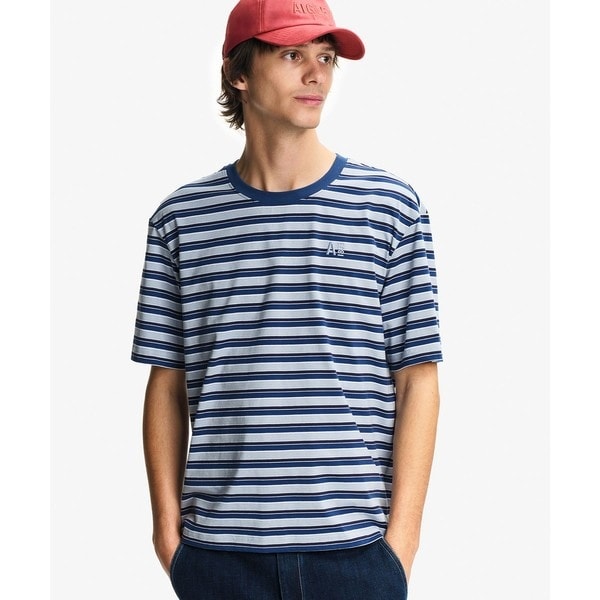 エーグル（AIGLE）/吸水速乾 抗菌 リラックスフィット ストライプ半袖Tシャツ
