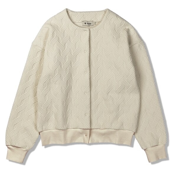 フォックスファイヤー（Foxfire）/【ダンボールニット】ケーブルキルトカーディ