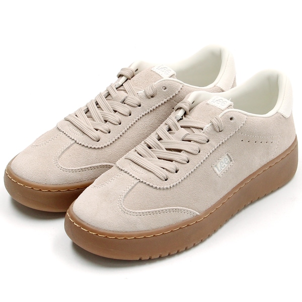 リー（Lee）/Lee リー 一部本革 かわいい あめ色ソール カジュアル スニーカー Lee−8014